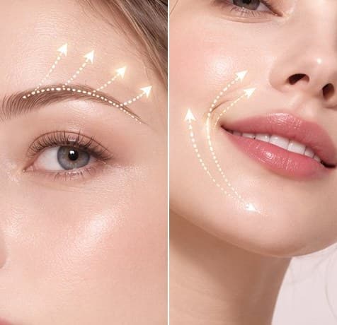 Aptos thread lift for brows, smile lines & marionette lines: lift direction