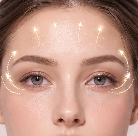Aptos thread lift for forehead, eyes & frown lines: lift direction