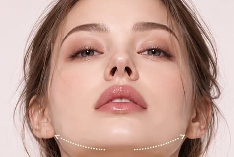 Aptos thread lift for jawline & under-chin: lift direction