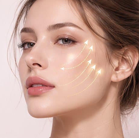 Aptos thread lift for cheeks & mid-face: lift direction