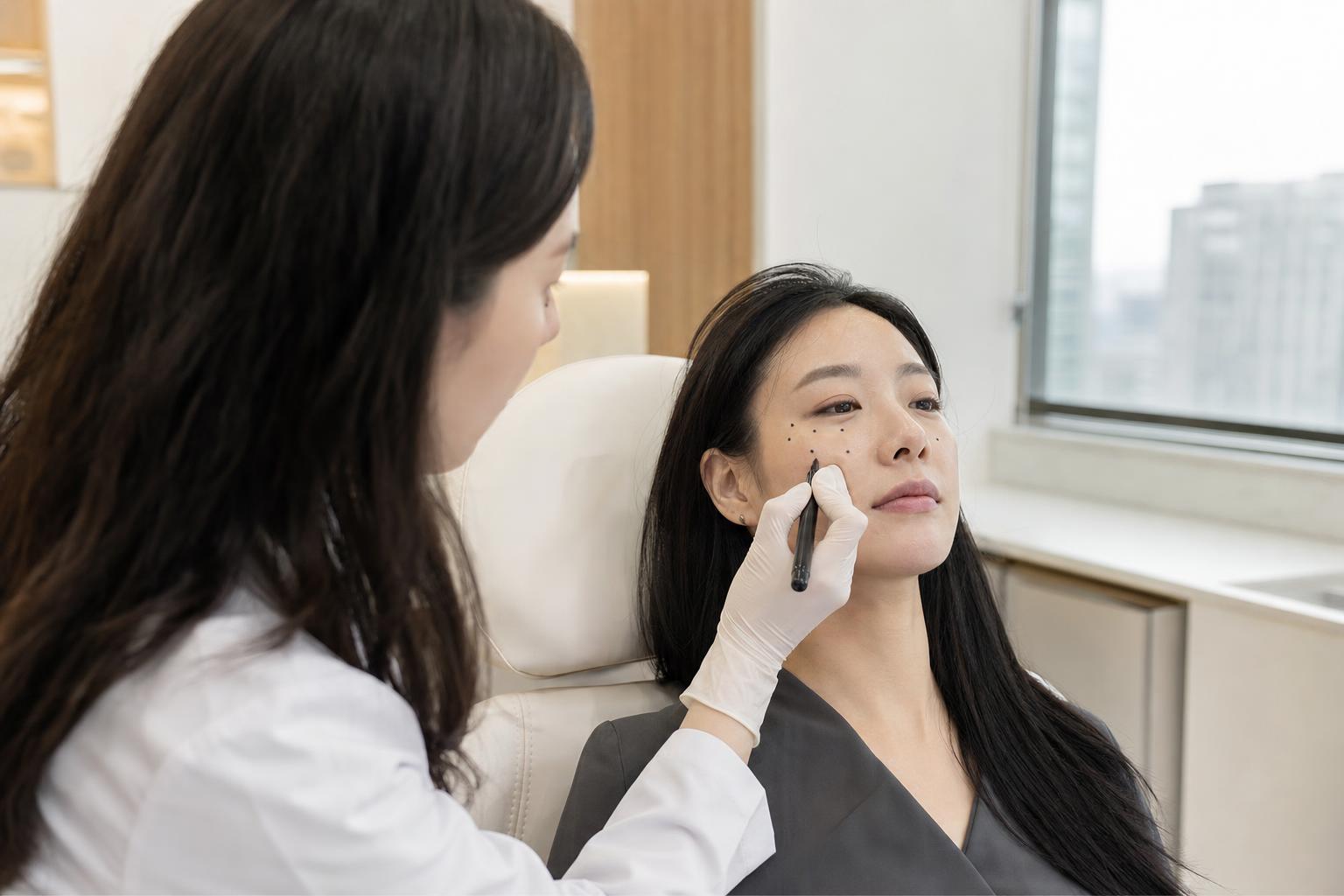 Filler being performed at HERA Clinic in Gangnam, Seoul