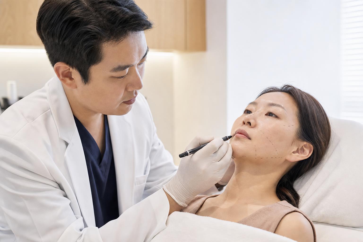 Filler being performed at HERA Clinic in Gangnam, Seoul