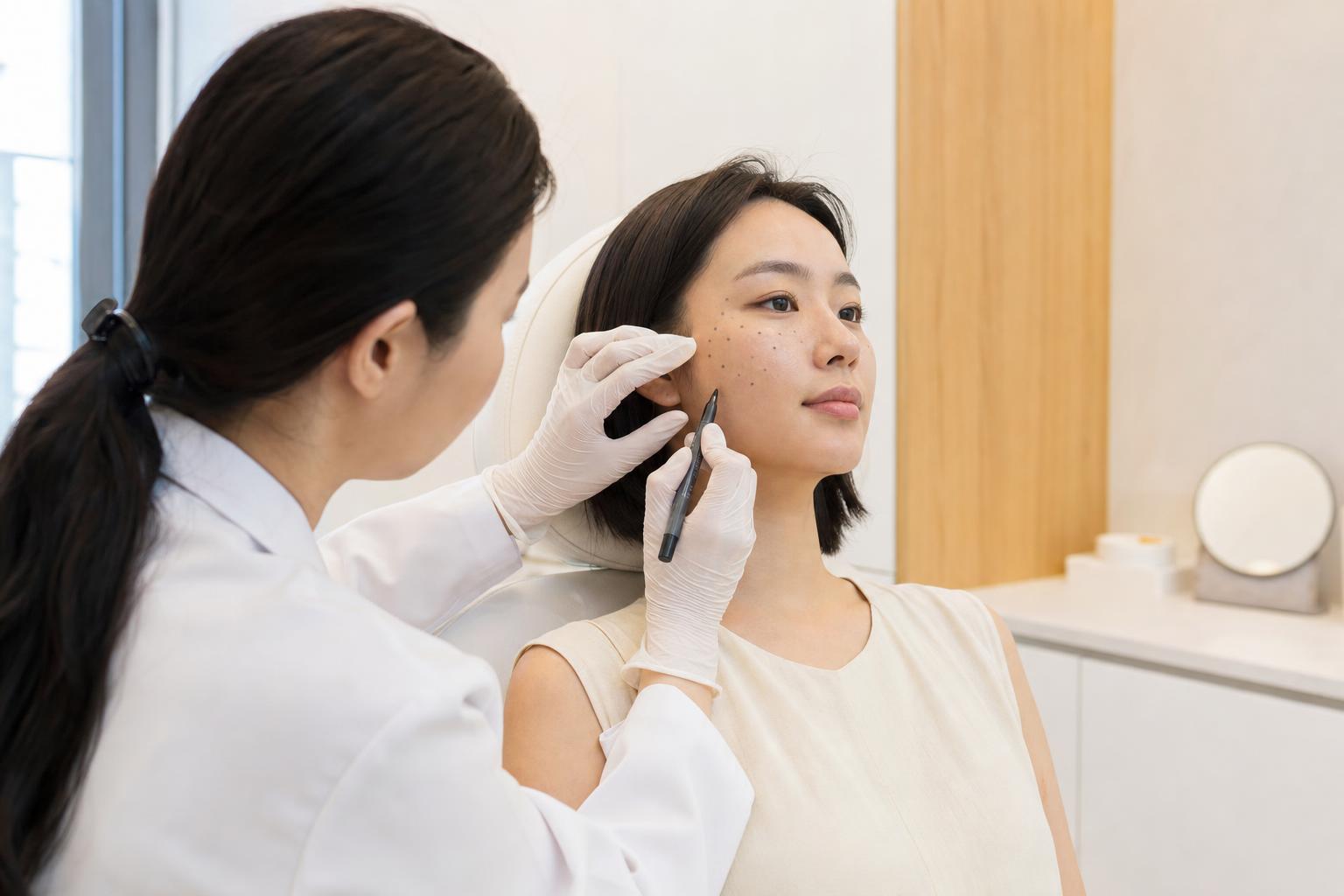 Filler being performed at HERA Clinic in Gangnam, Seoul