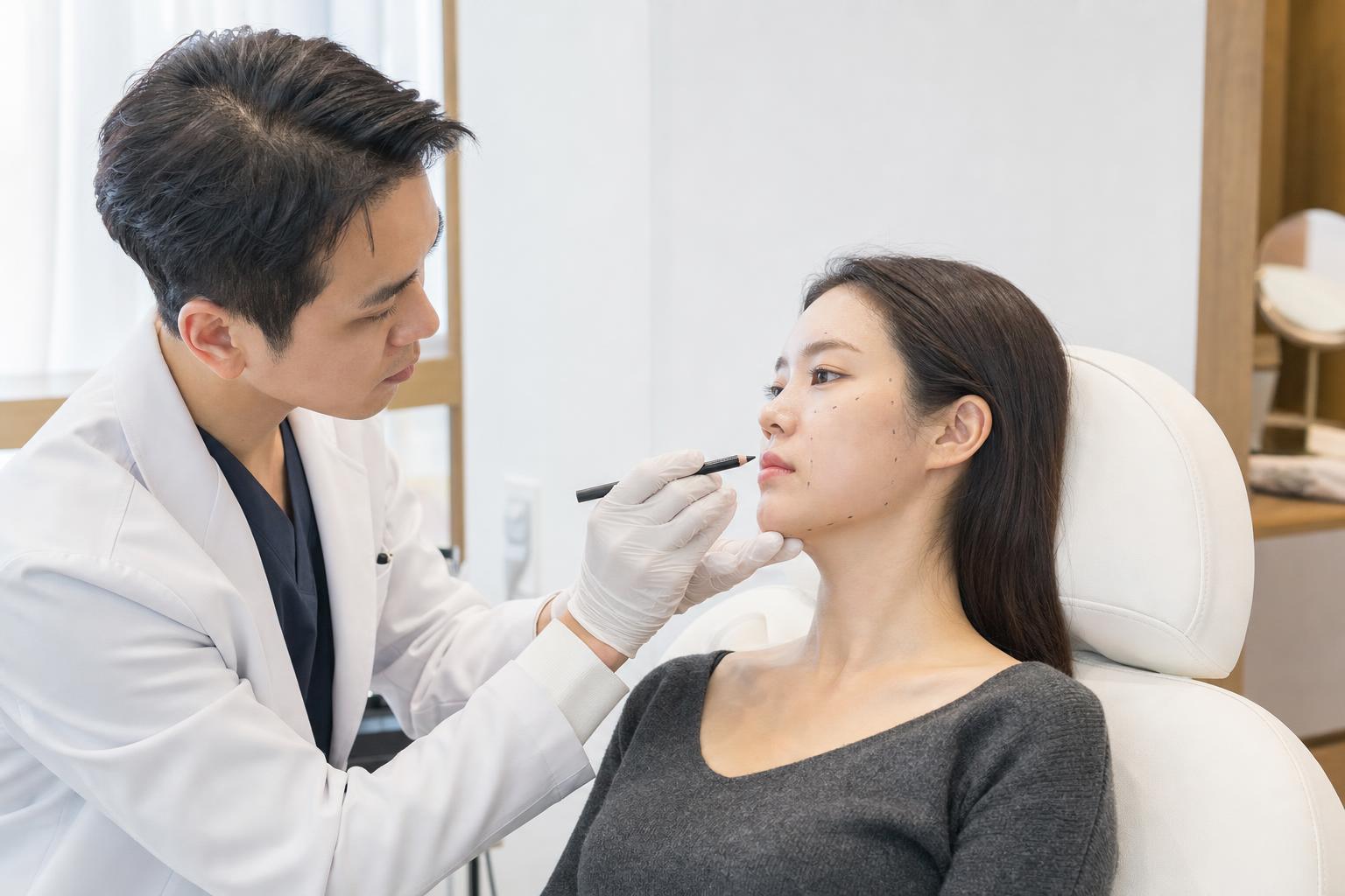 Filler being performed at HERA Clinic in Gangnam, Seoul