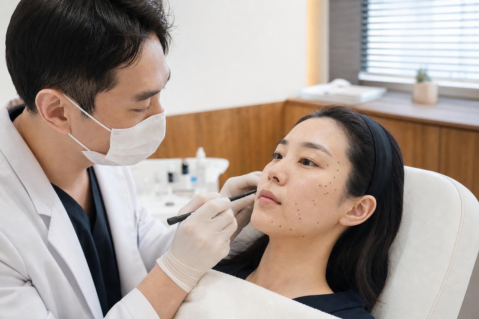 Filler being performed at HERA Clinic in Gangnam, Seoul