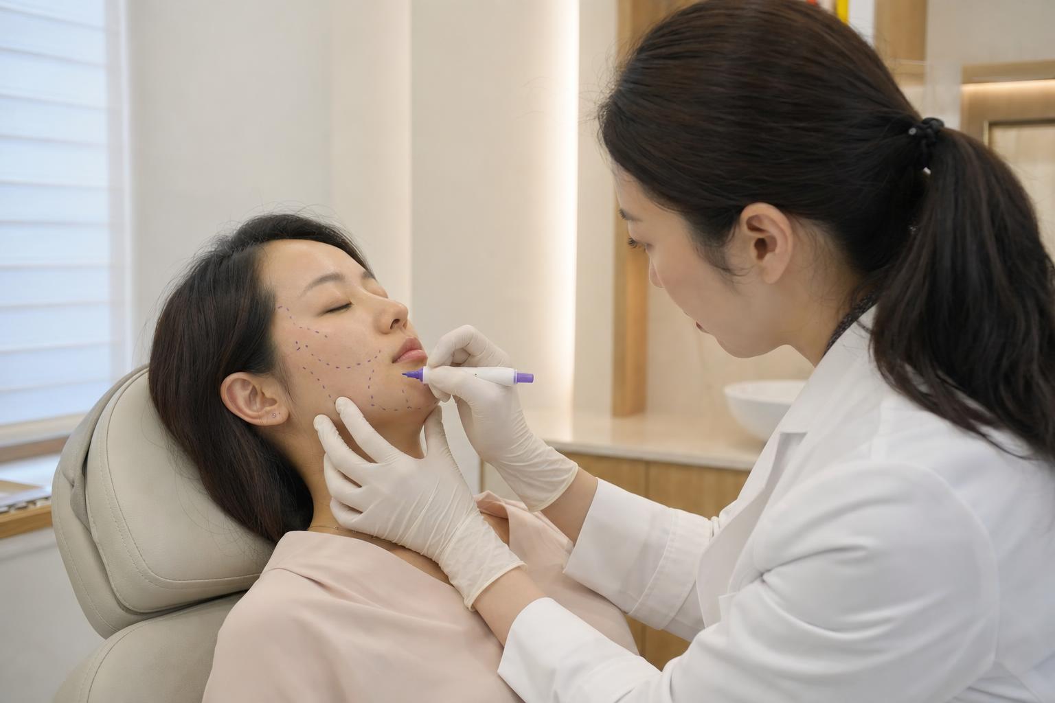 Filler being performed at HERA Clinic in Gangnam, Seoul