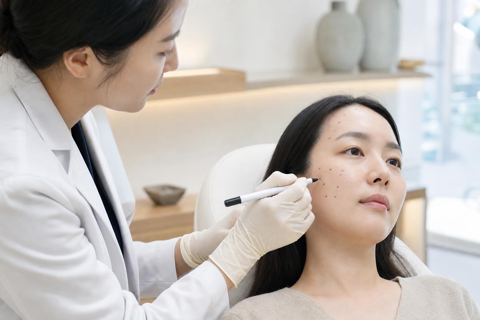Filler being performed at HERA Clinic in Gangnam, Seoul