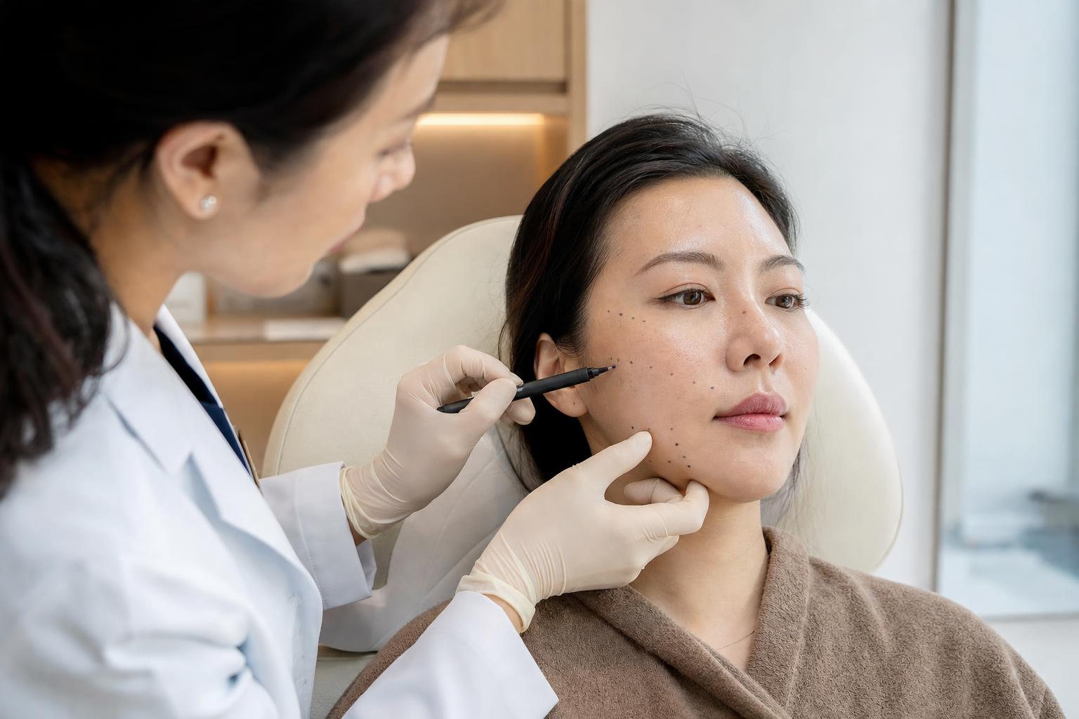 Filler being performed at HERA Clinic in Gangnam, Seoul