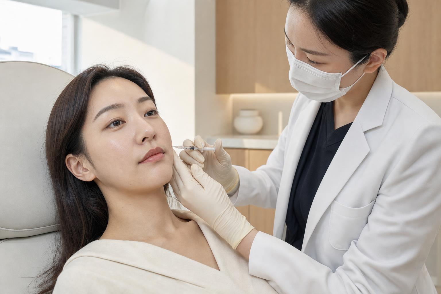 Skin botox being performed at HERA Clinic in Gangnam, Seoul