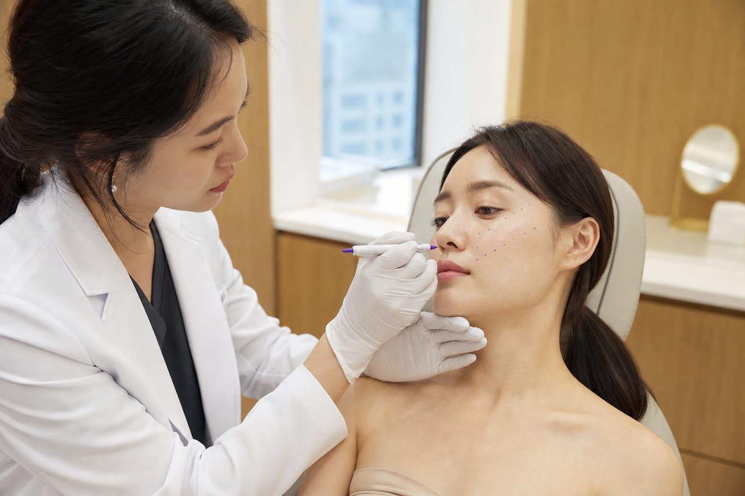 Filler being performed at HERA Clinic in Gangnam, Seoul