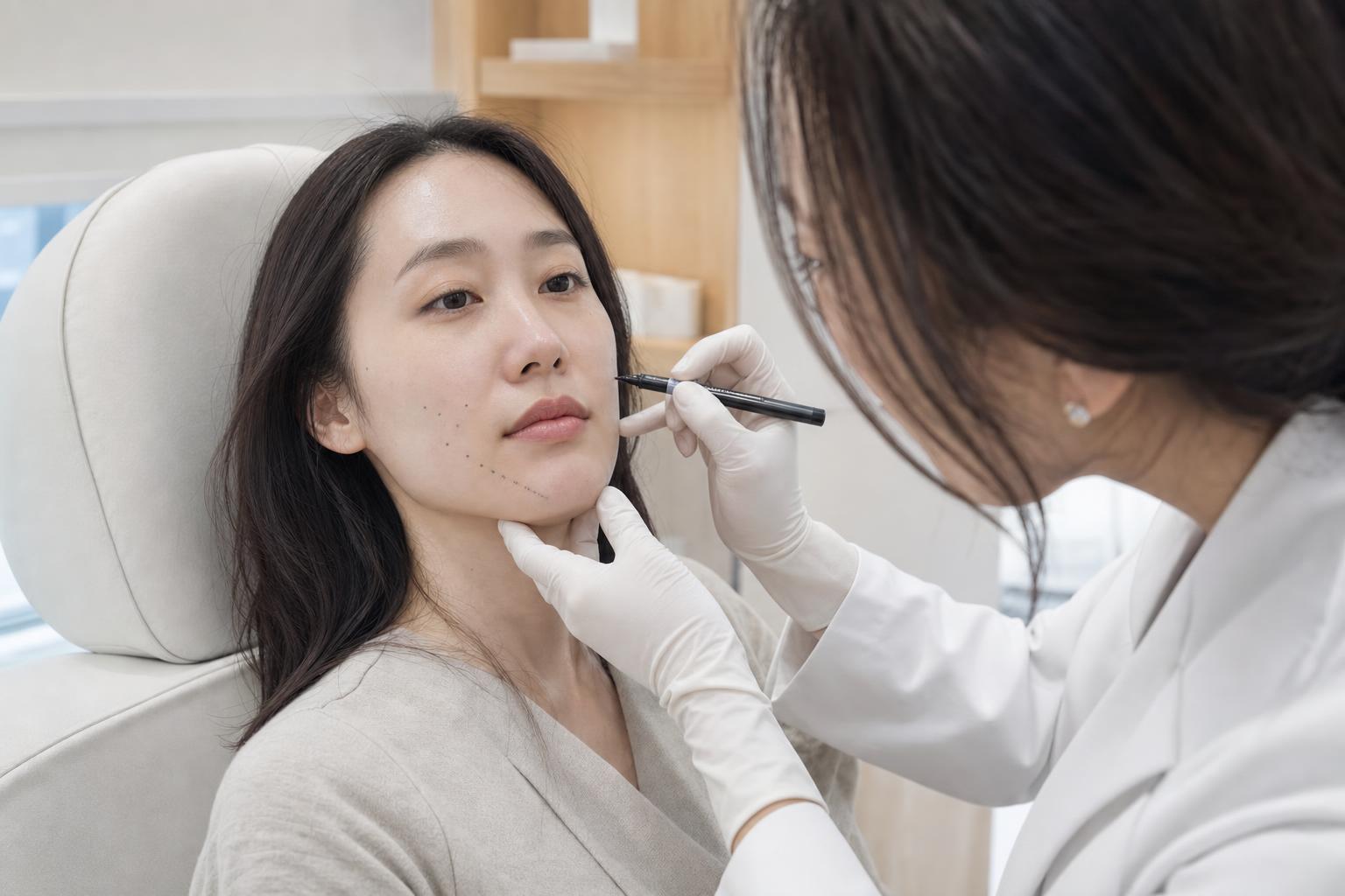 Filler being performed at HERA Clinic in Gangnam, Seoul