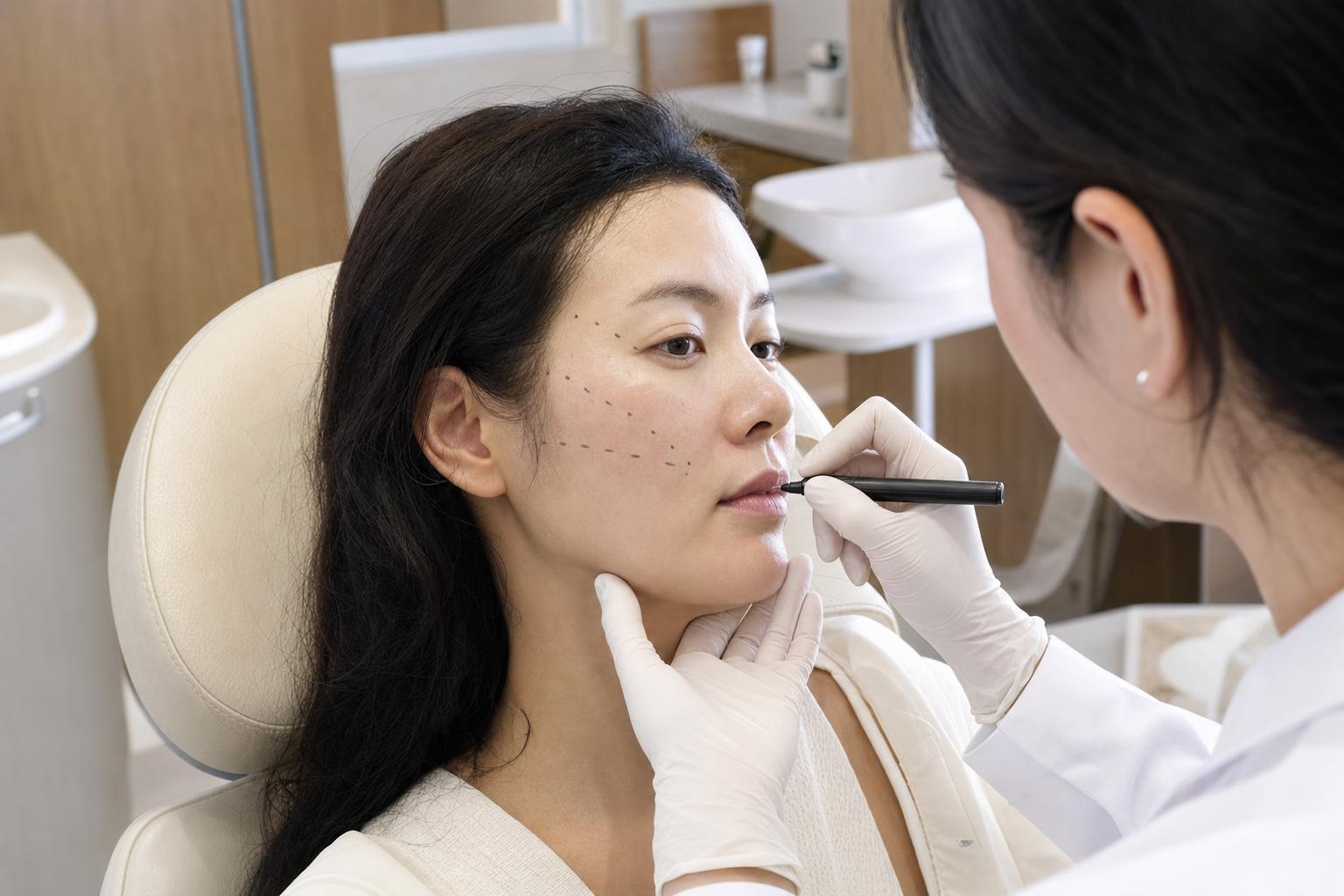 Filler being performed at HERA Clinic in Gangnam, Seoul