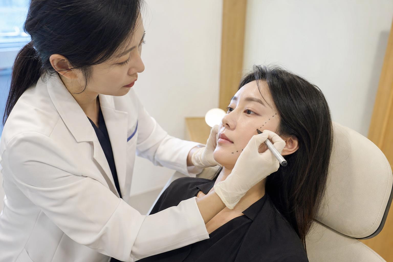 Filler being performed at HERA Clinic in Gangnam, Seoul