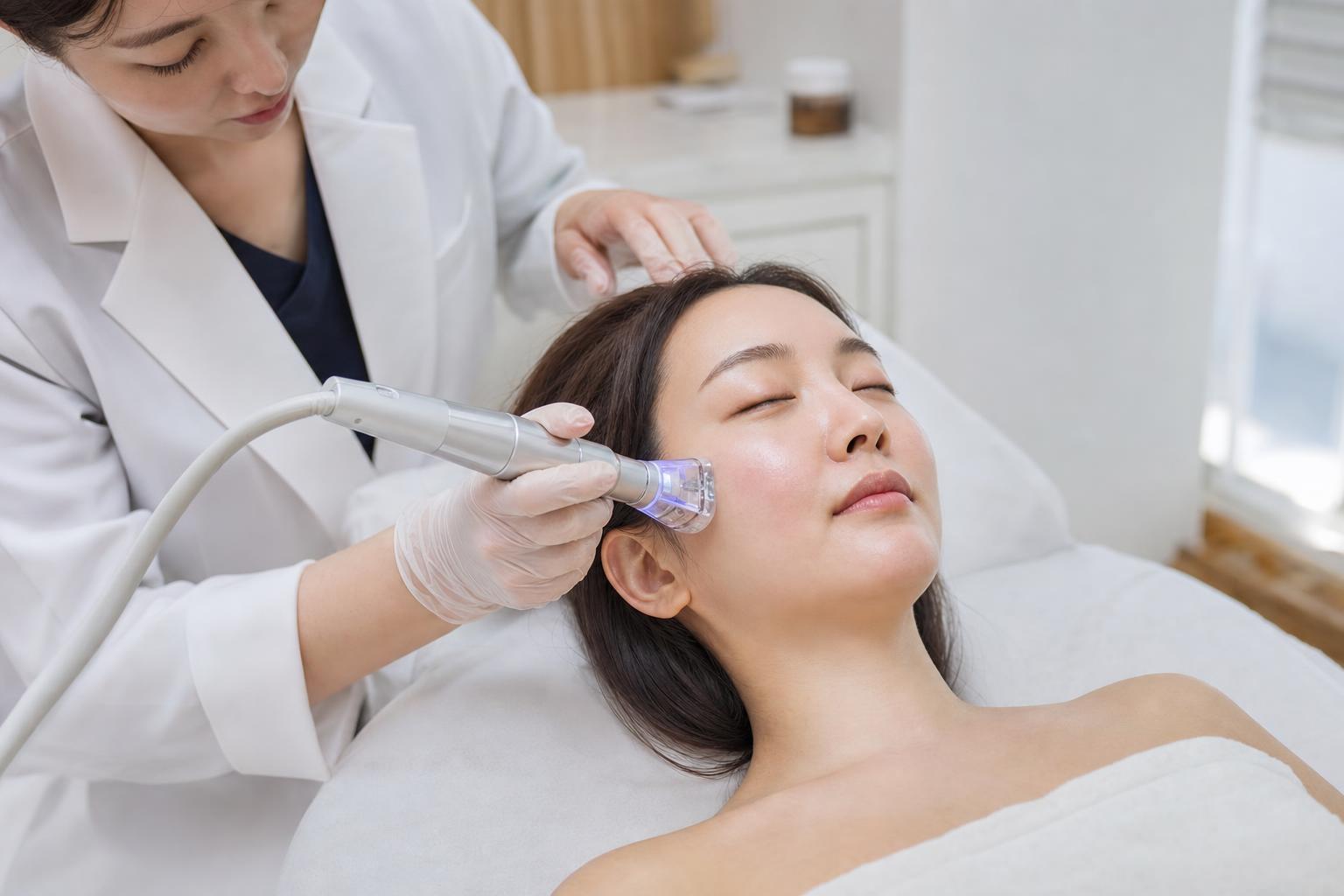 Potenza RF microneedling being performed at HERA Clinic in Gangnam, Seoul