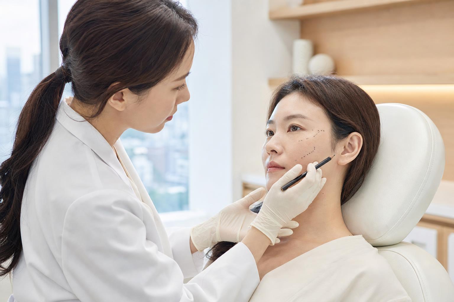 Filler being performed at HERA Clinic in Gangnam, Seoul