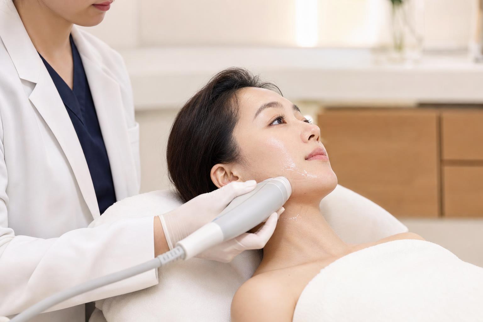 Ultherapy being performed at HERA Clinic in Gangnam, Seoul