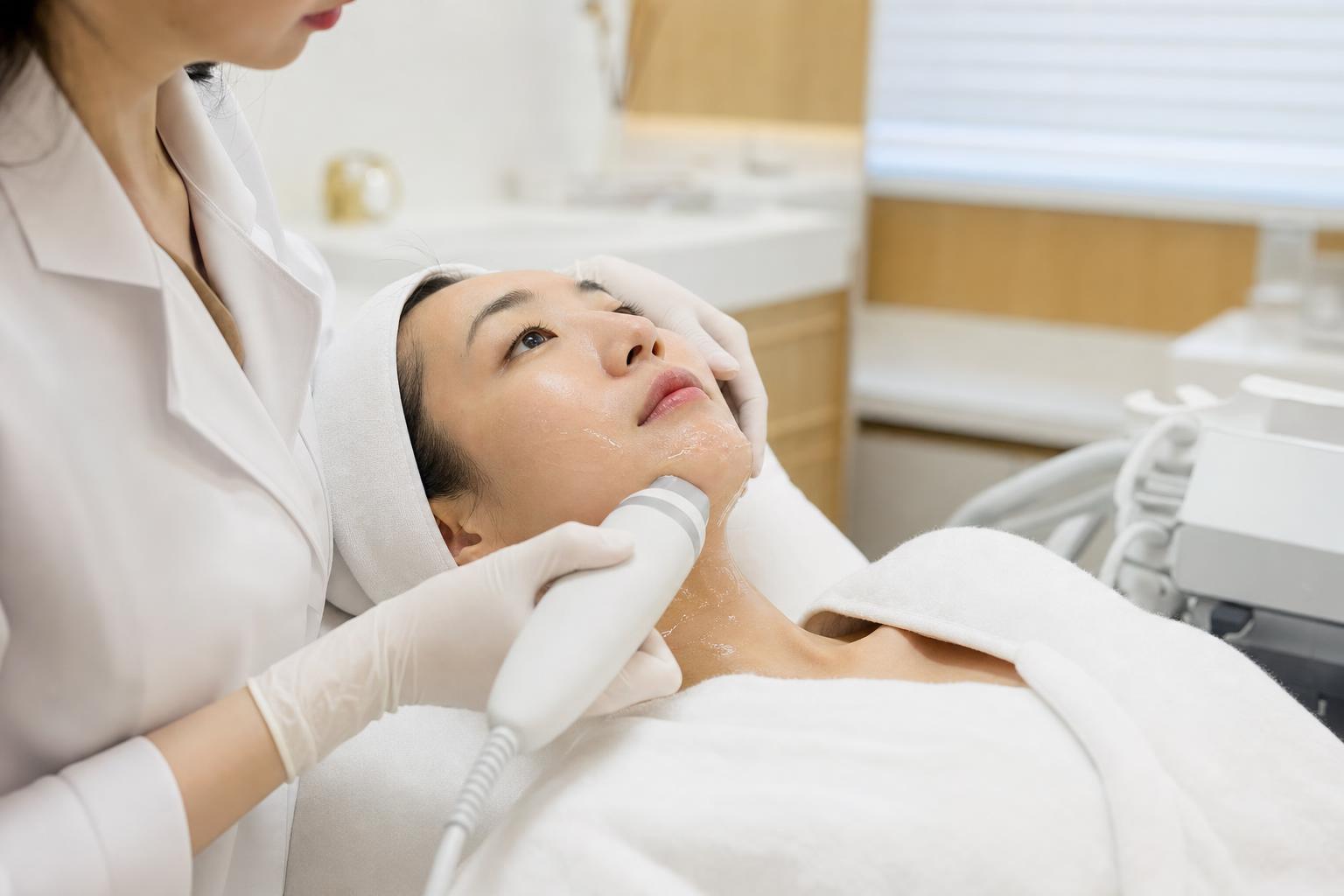 Ultherapy being performed at HERA Clinic in Gangnam, Seoul