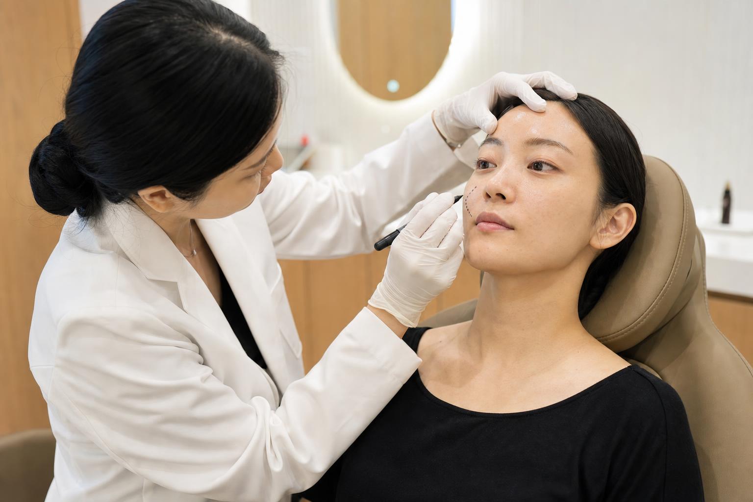 Filler being performed at HERA Clinic in Gangnam, Seoul