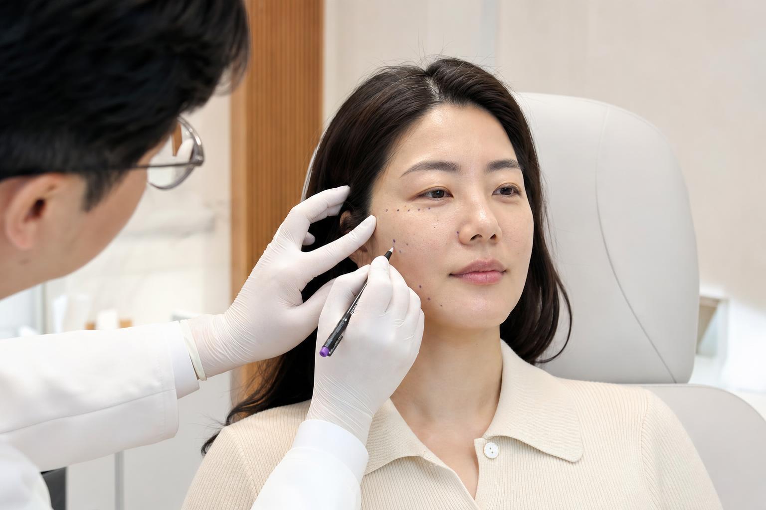 Filler being performed at HERA Clinic in Gangnam, Seoul
